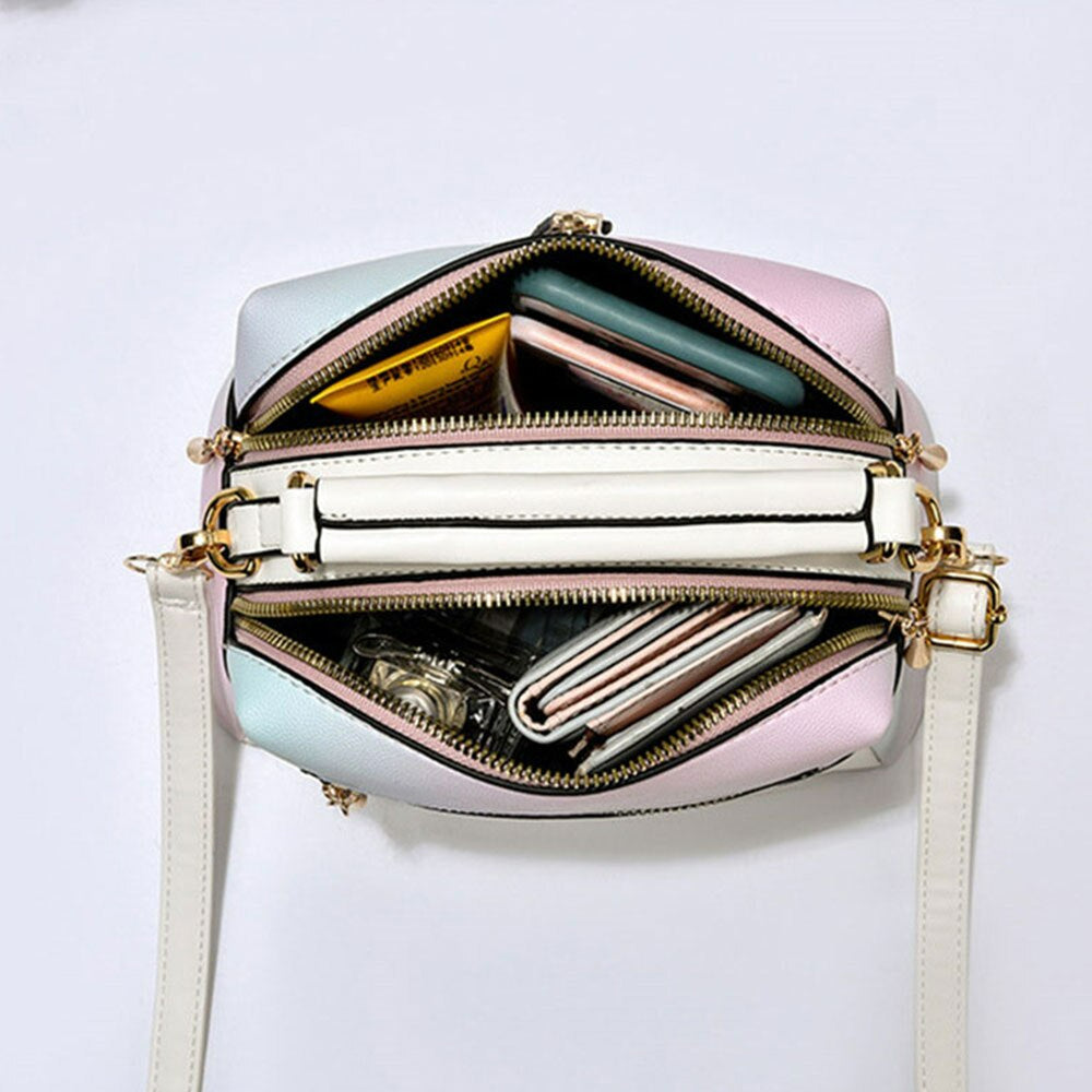 Ice Cream Texture One-Shoulder Messenger Bag-Handbags-Black-Free Shipping Leatheretro