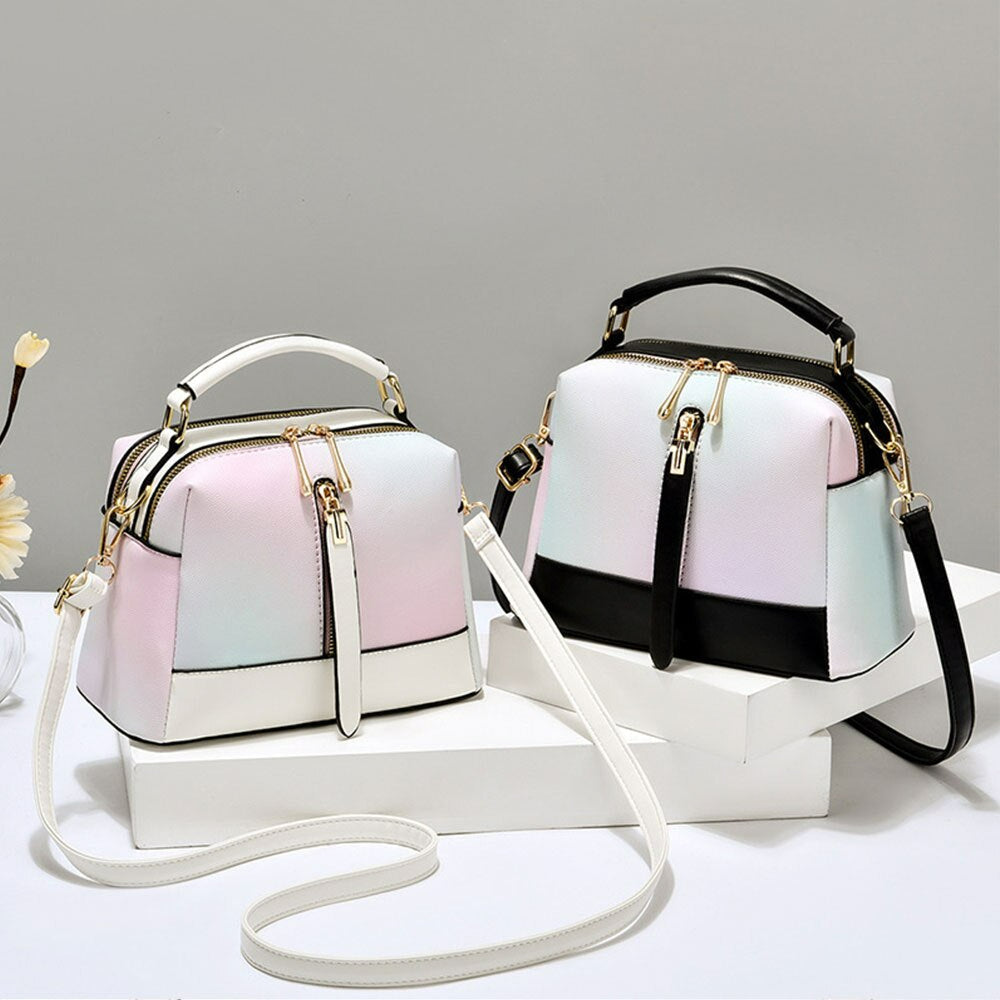 Ice Cream Texture One-Shoulder Messenger Bag-Handbags-Black-Free Shipping Leatheretro
