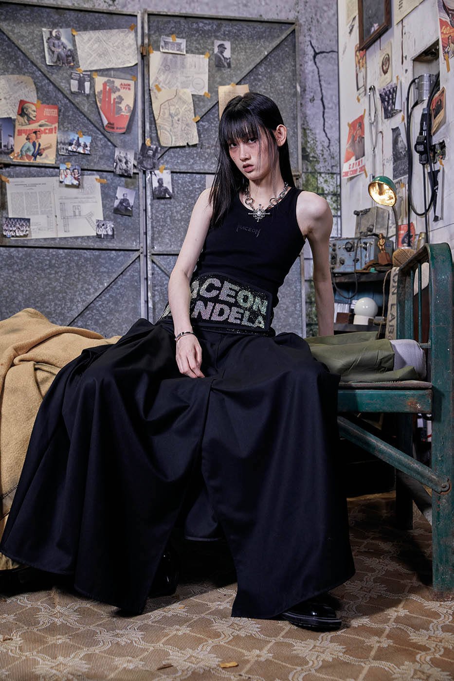 FACEONLAB Essential LOGO Ribbed Tank Top-Tank Top-S-Black-Free Shipping Leatheretro