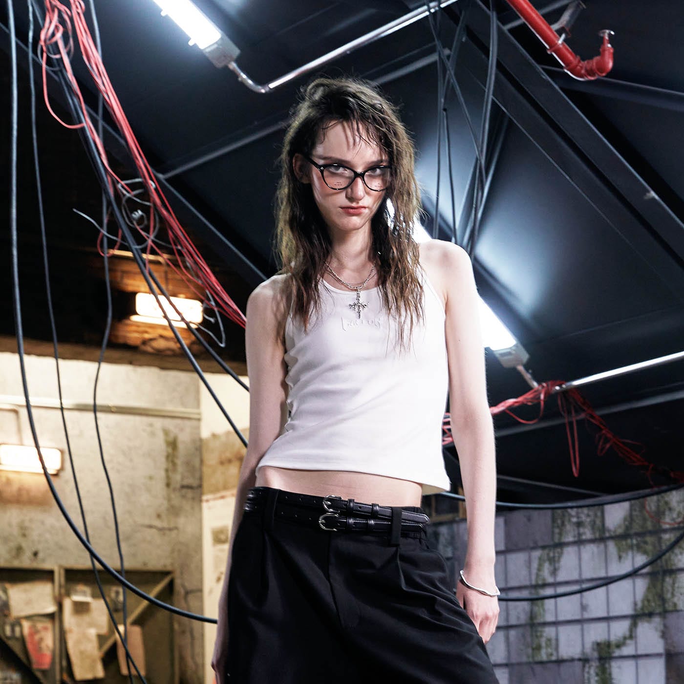 FACEONLAB Essential LOGO Ribbed Tank Top-Tank Top-S-Black-Free Shipping Leatheretro