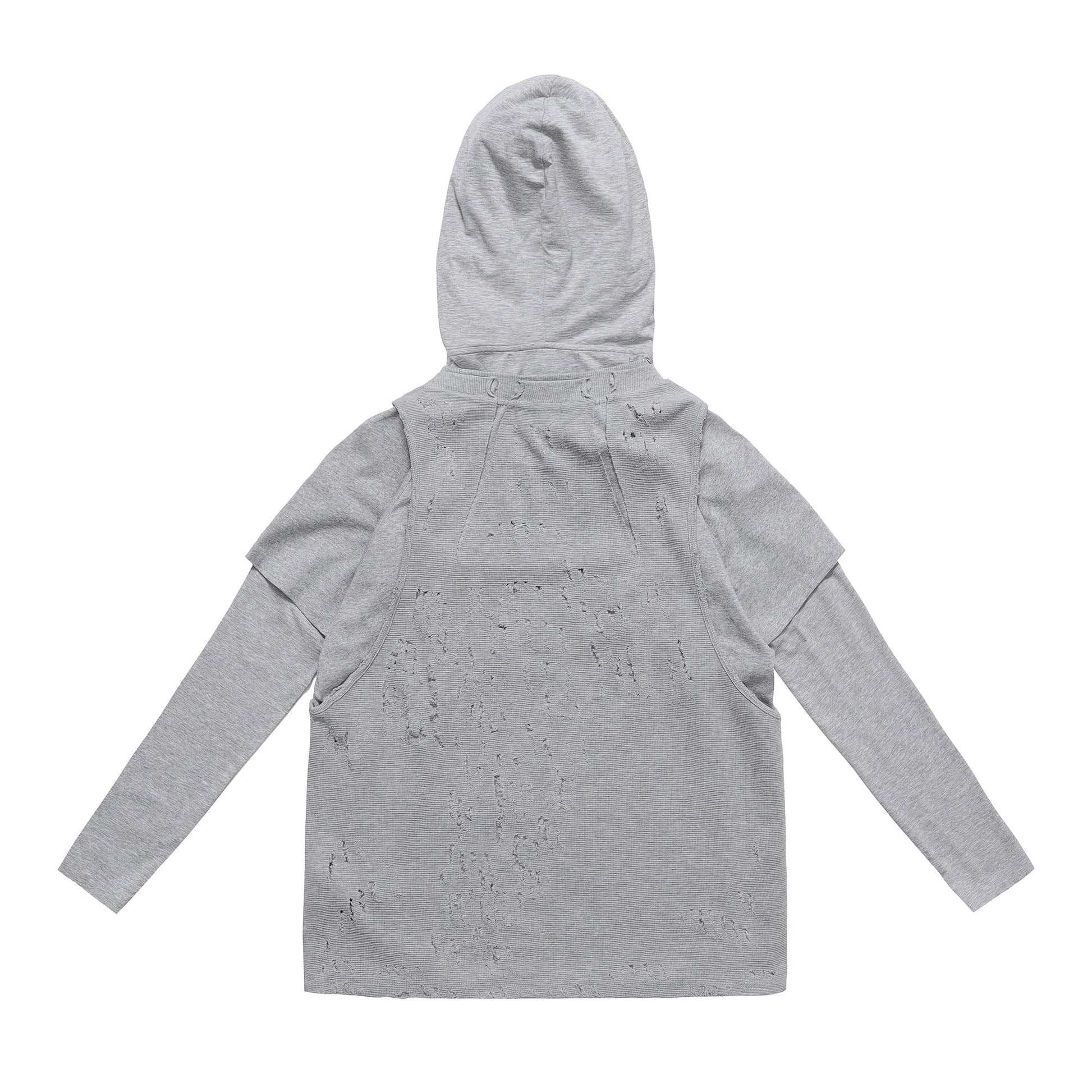 FVVO Ripped Multi-Wear Hoodie-Hoodie-S-Gray-Free Shipping Leatheretro