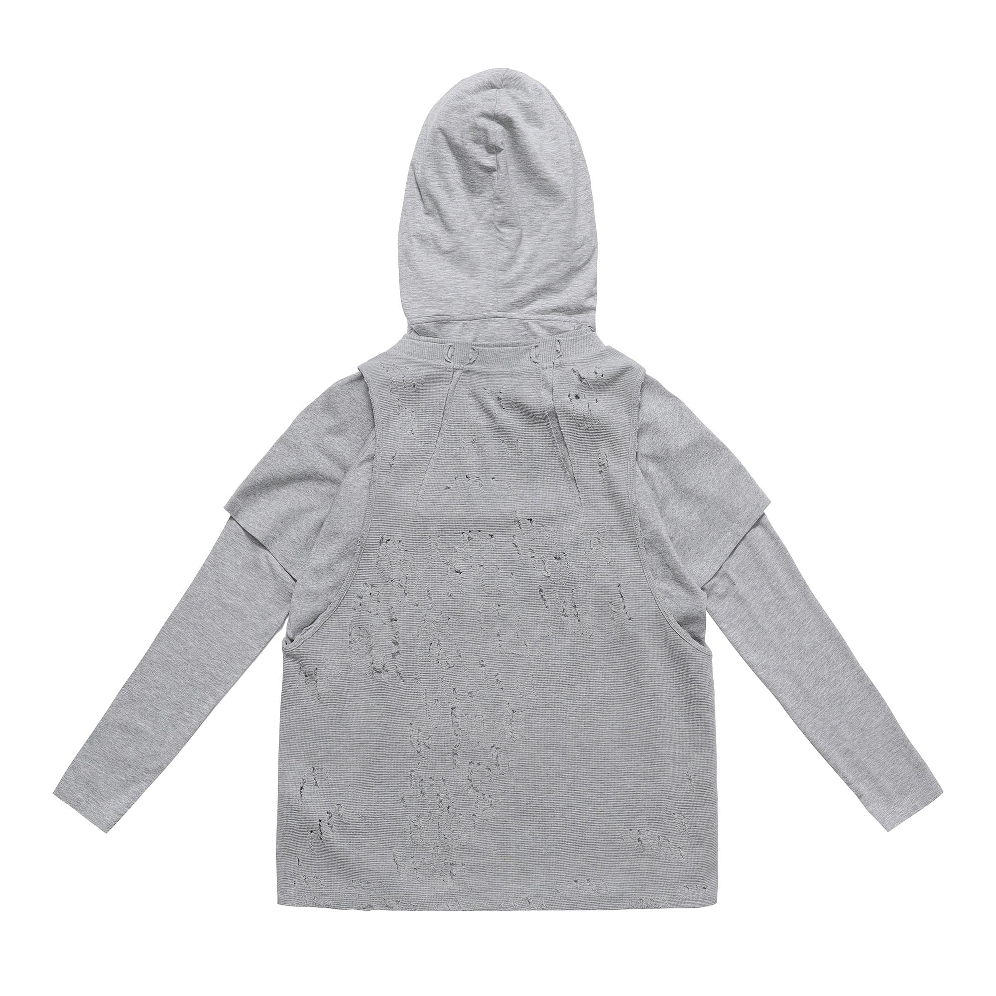 FVVO Ripped Multi-Wear Hoodie-Hoodie-S-Gray-Free Shipping Leatheretro