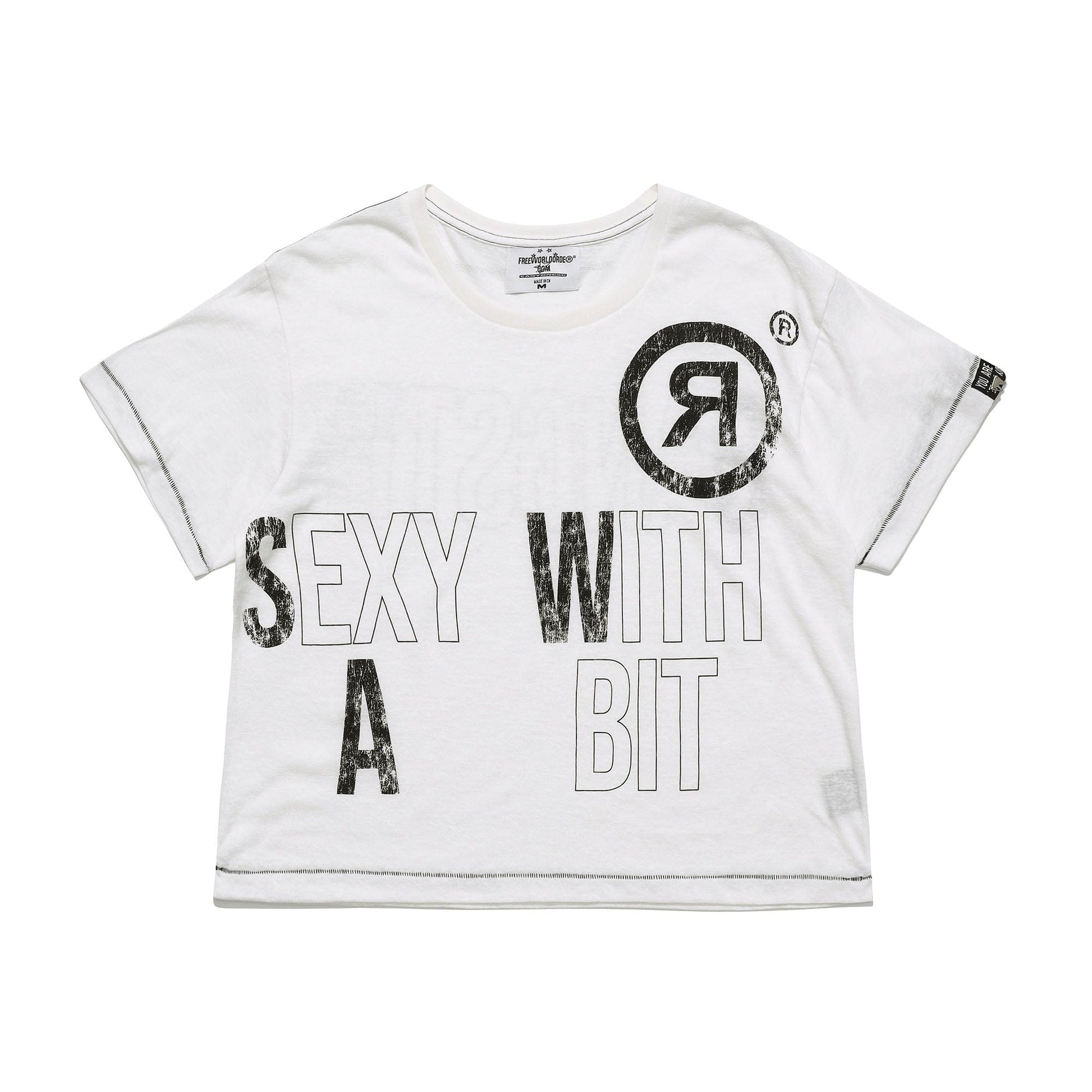 FVVO Sexy With A Bit Slogan T-Shirt-T Shirt-S-White-Free Shipping Leatheretro