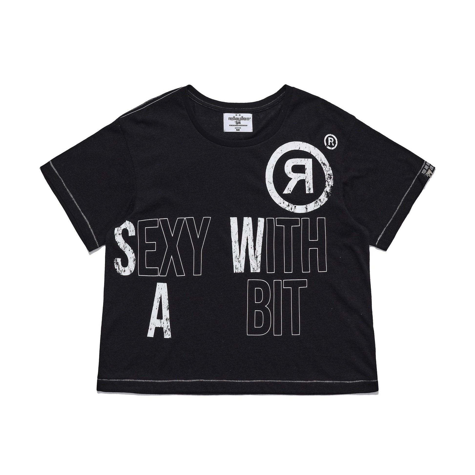 FVVO Sexy With A Bit Slogan T-Shirt-T Shirt-S-White-Free Shipping Leatheretro