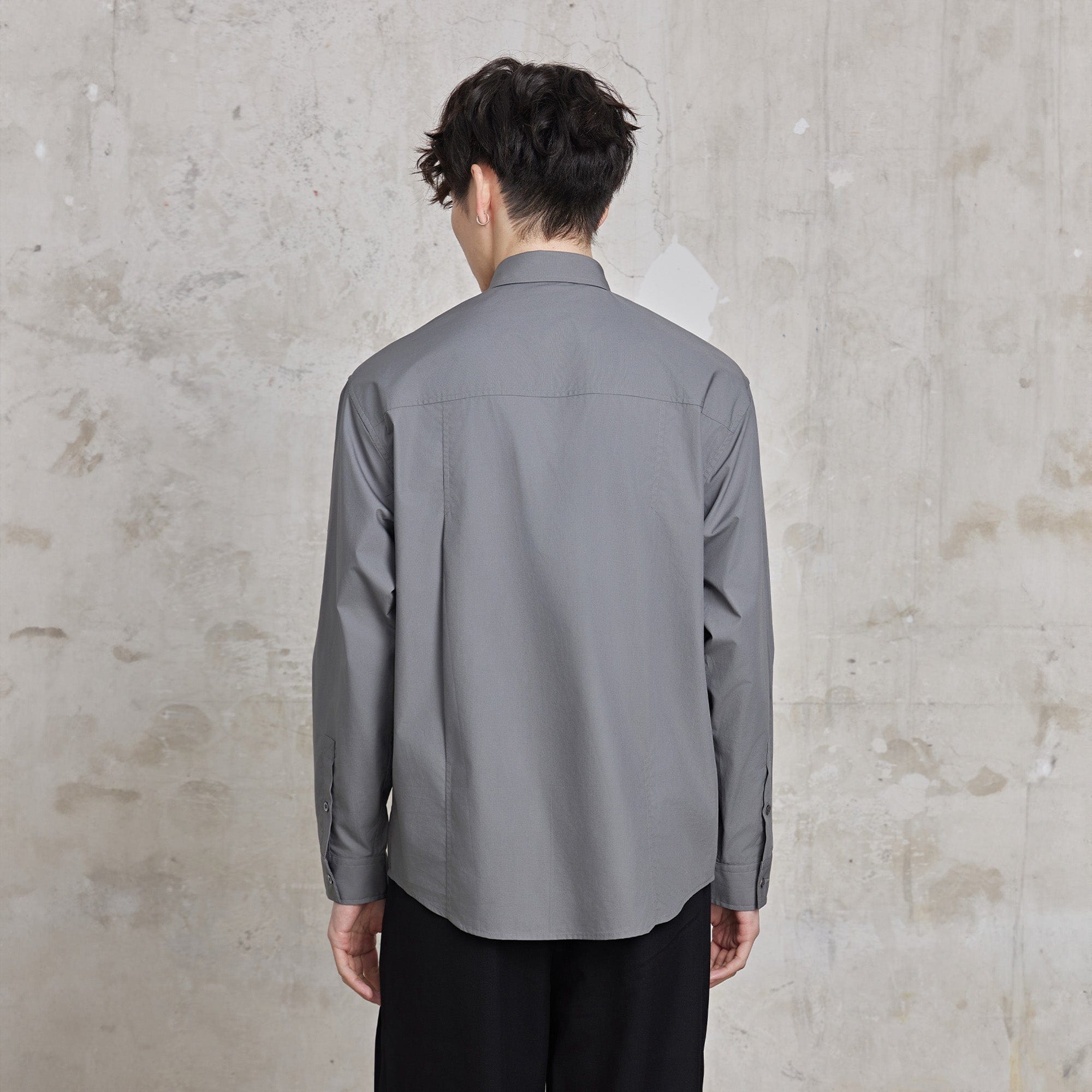 FACEONLAB Modern Patch-Pocket Poplin Shirt-Shirt-M-White-Free Shipping Leatheretro