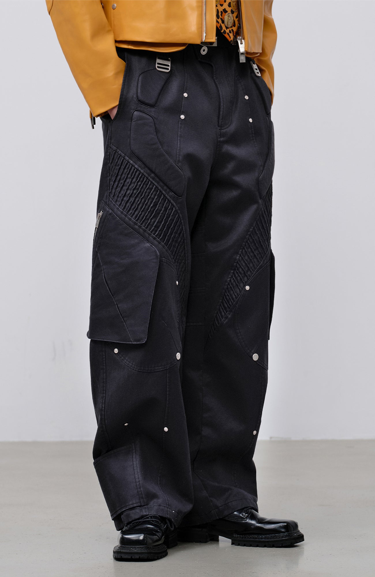 FACEONLAB Futuristic Multi-Pocket Utility Trousers-Pants-M-Free Shipping Leatheretro