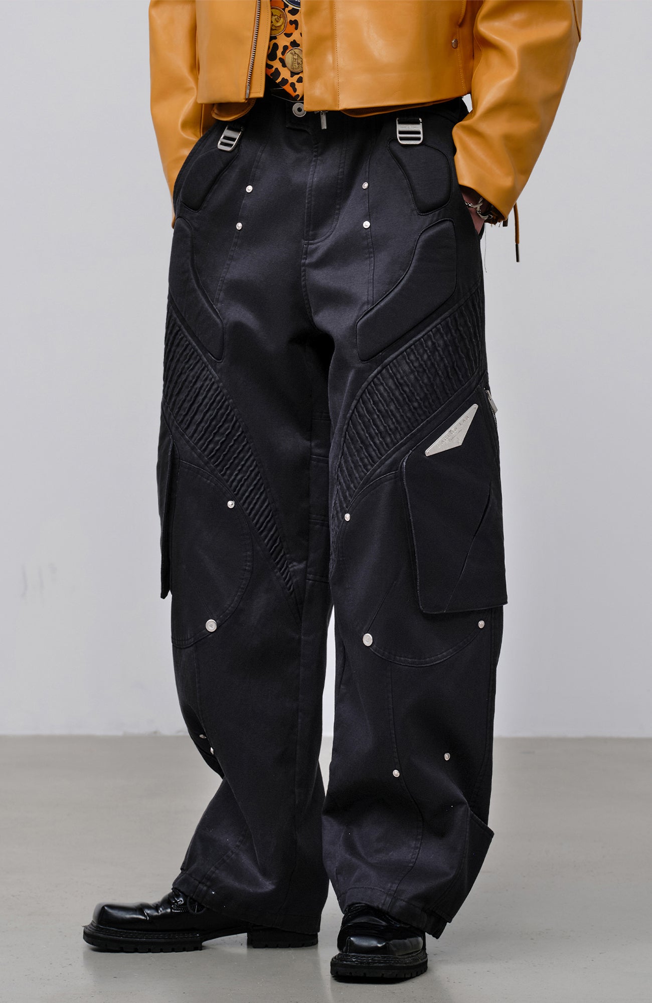 FACEONLAB Futuristic Multi-Pocket Utility Trousers-Pants-M-Free Shipping Leatheretro