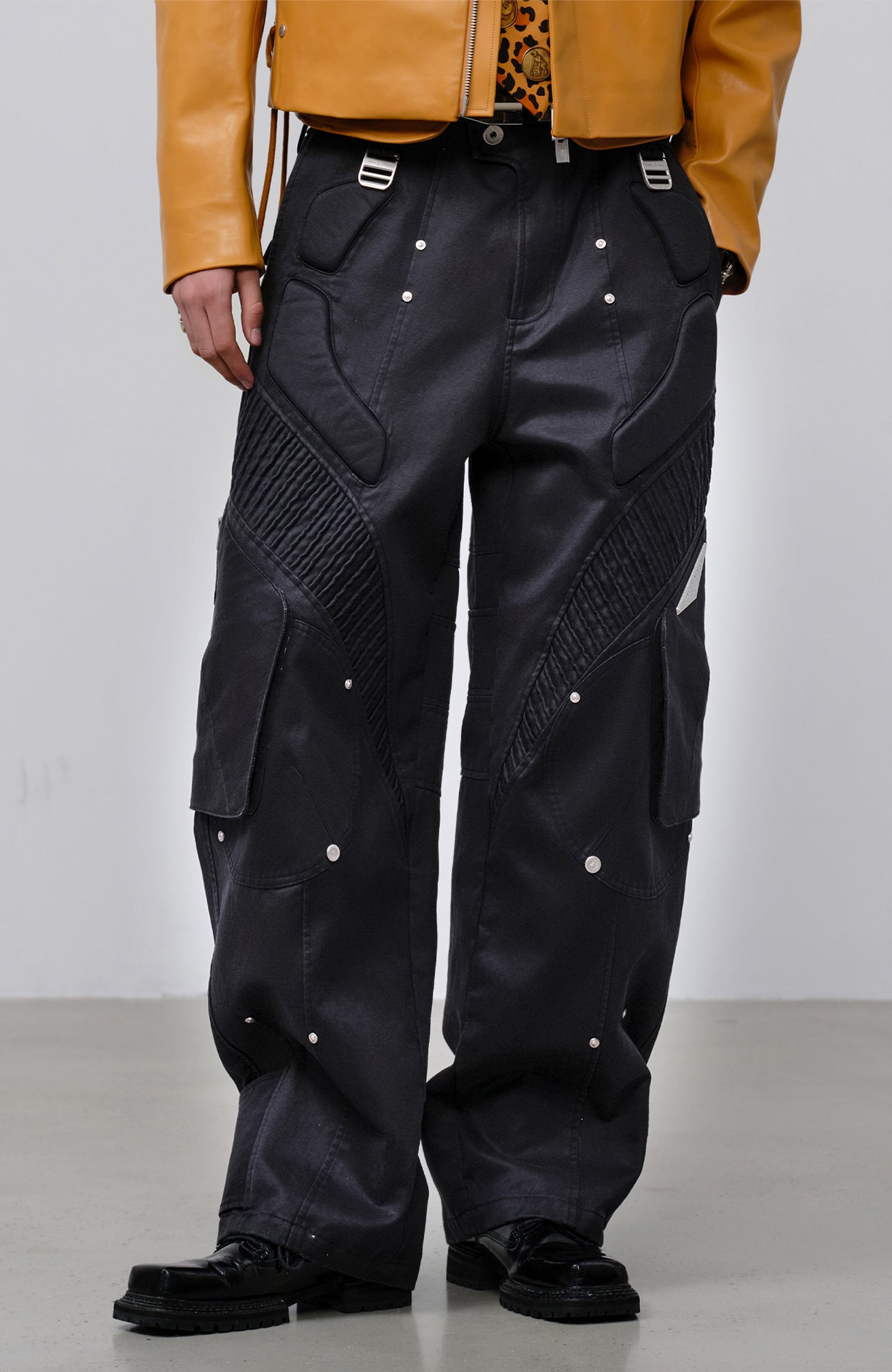 FACEONLAB Futuristic Multi-Pocket Utility Trousers-Pants-M-Free Shipping Leatheretro