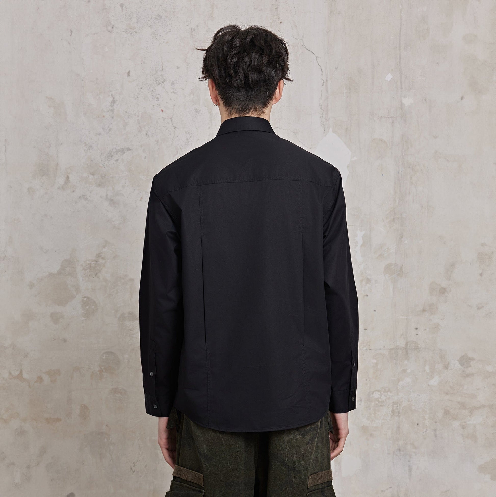 FACEONLAB Modern Patch-Pocket Poplin Shirt-Shirt-M-White-Free Shipping Leatheretro