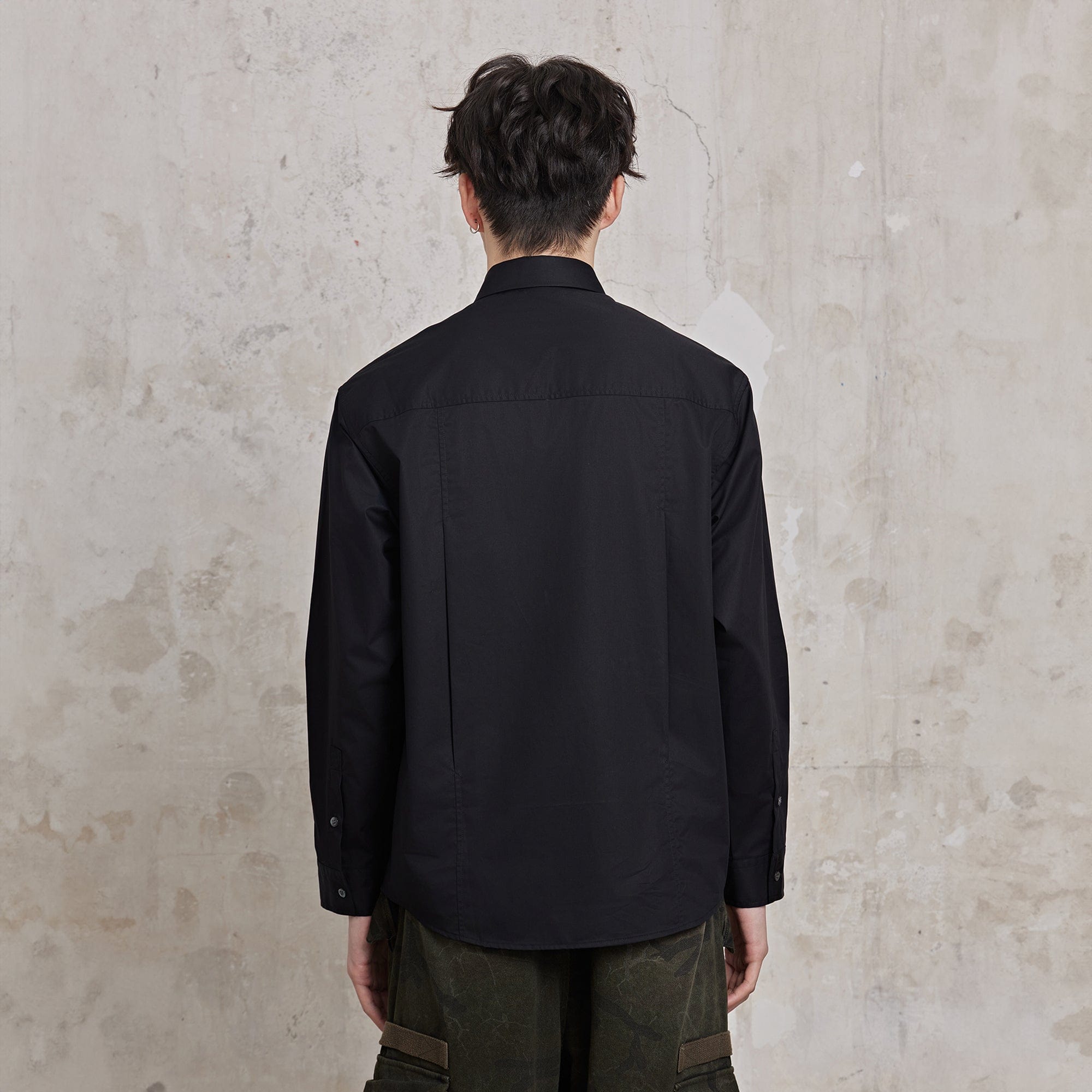 FACEONLAB Modern Patch-Pocket Poplin Shirt-Shirt-M-White-Free Shipping Leatheretro