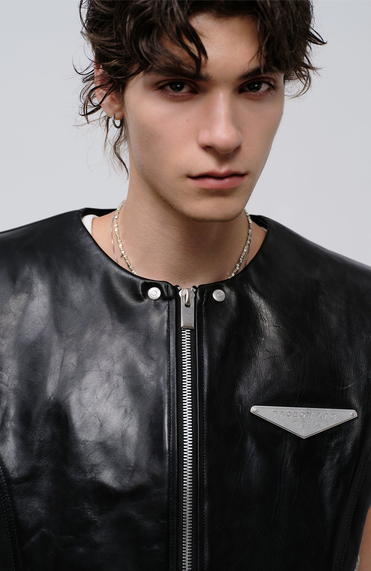 FACEONLAB Reversible Moto Leather Vest Black-Vest-M-Free Shipping Leatheretro