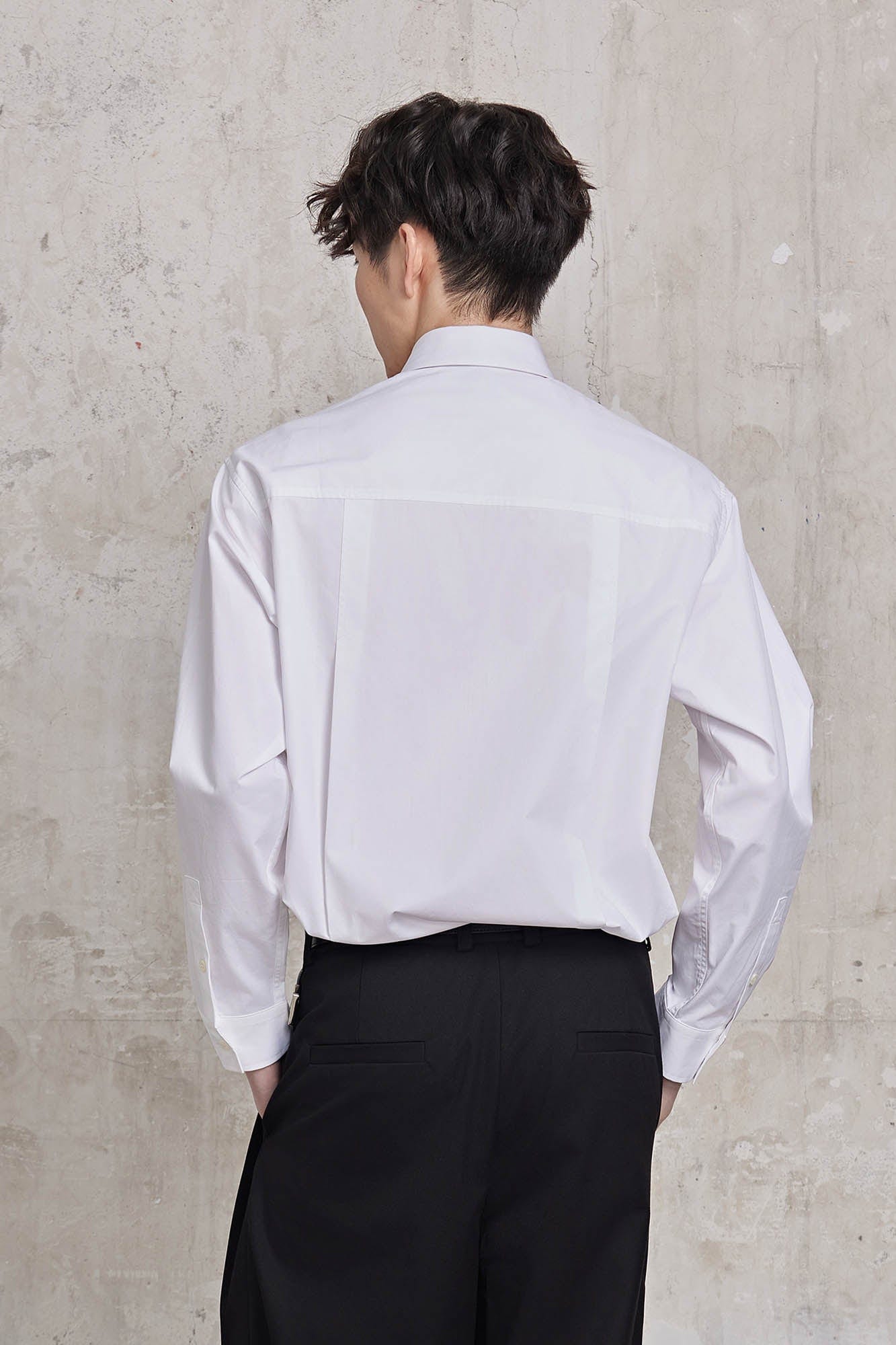 FACEONLAB Modern Patch-Pocket Poplin Shirt-Shirt-M-White-Free Shipping Leatheretro