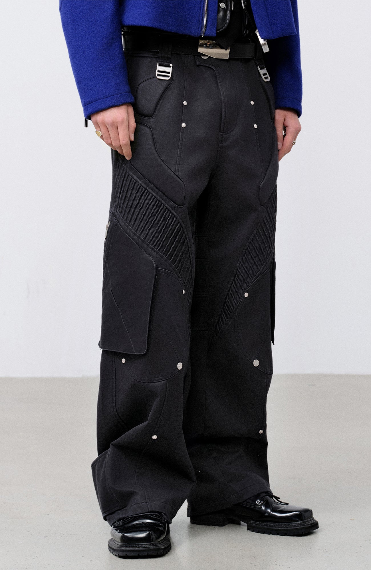 FACEONLAB Futuristic Multi-Pocket Utility Trousers-Pants-M-Free Shipping Leatheretro