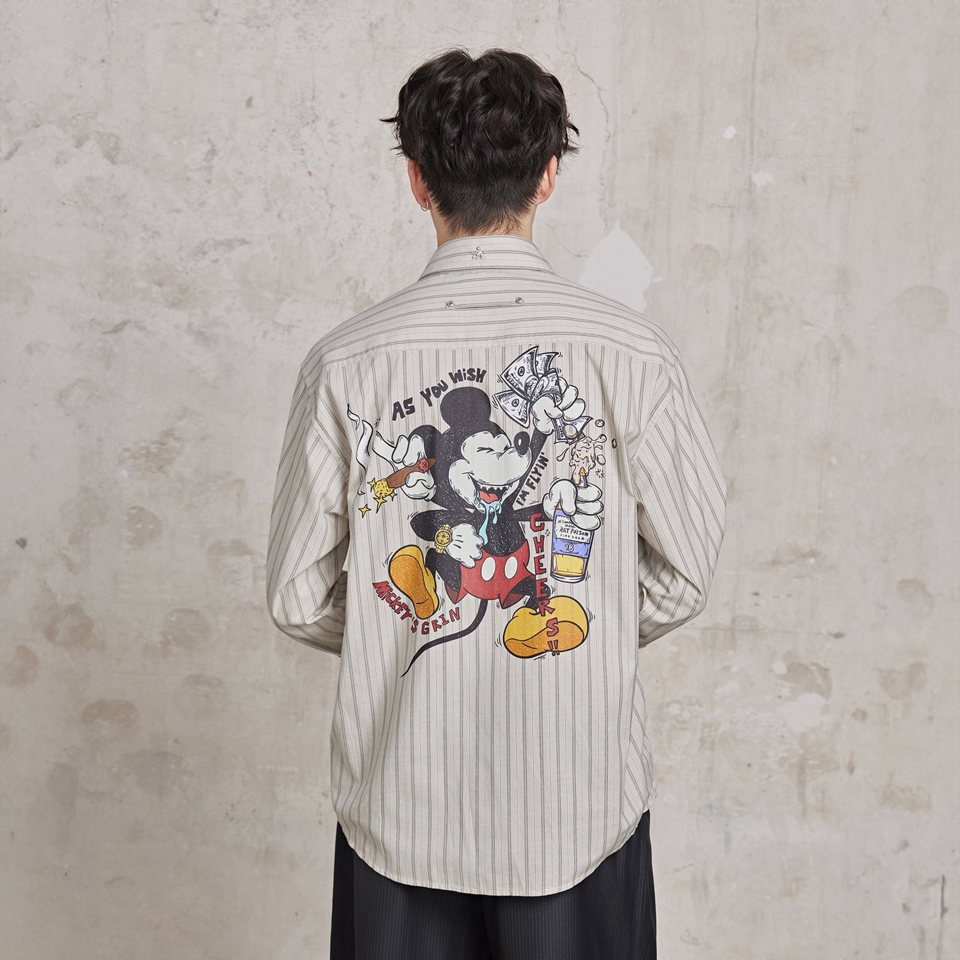 FACEONLAB Betrayed Ideals Pinstriped Shirt-Shirt-M-Blue-Free Shipping Leatheretro