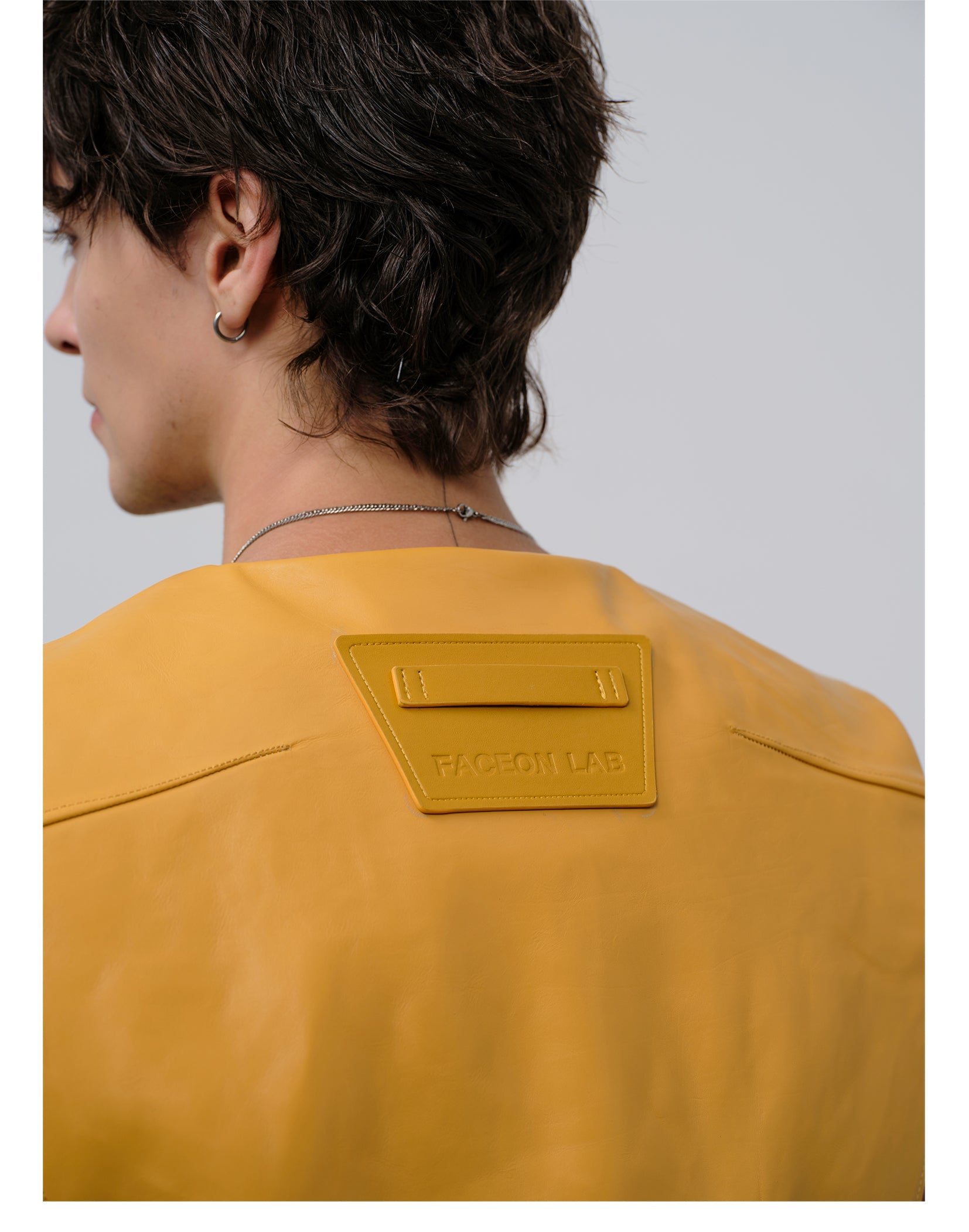 FACEONLAB Reversible Moto Leather Vest Orange-Vest-M-Free Shipping Leatheretro