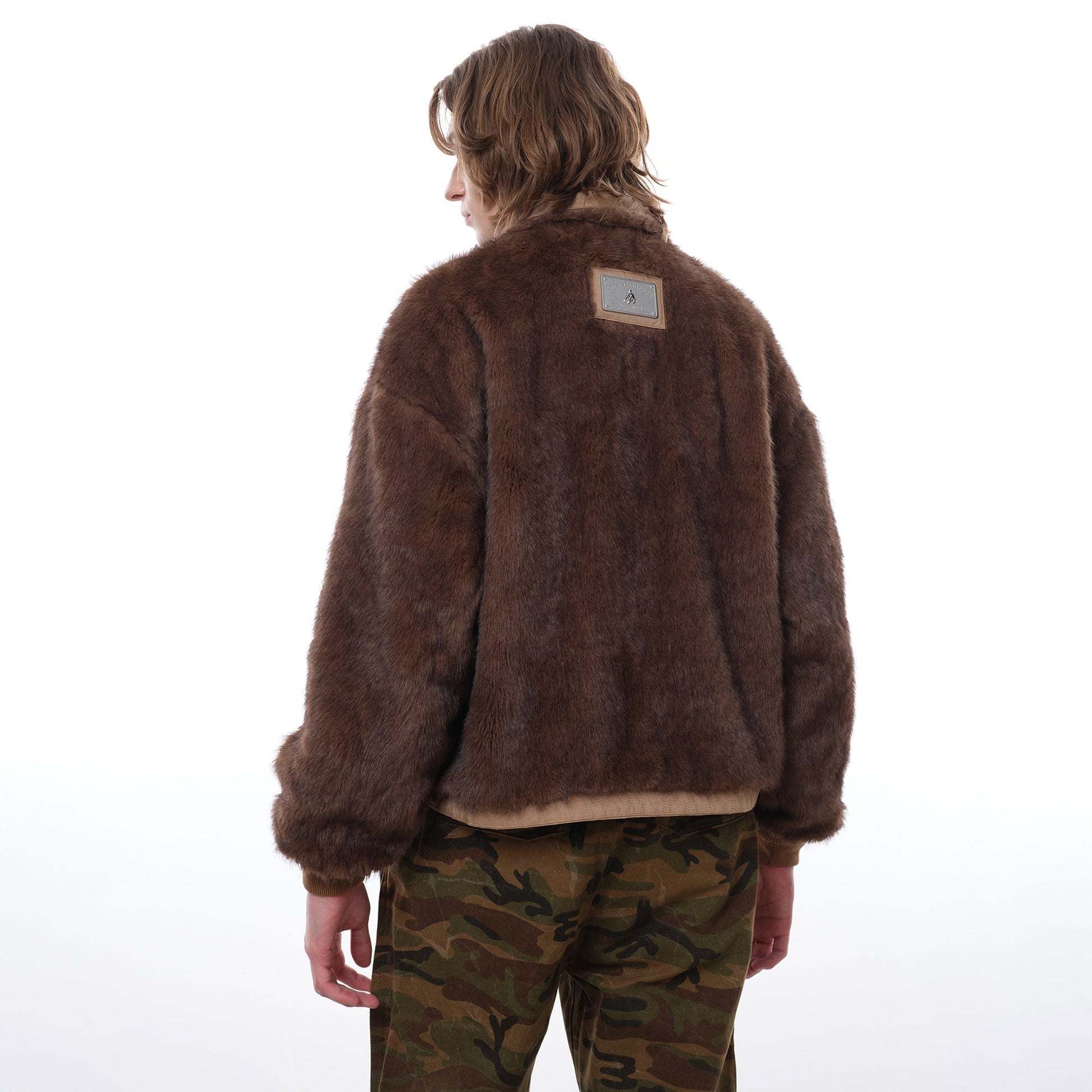 FACEONLAB Reversible Fleece Collar Deck Jacket Khaki-Jacket-M-Free Shipping Leatheretro