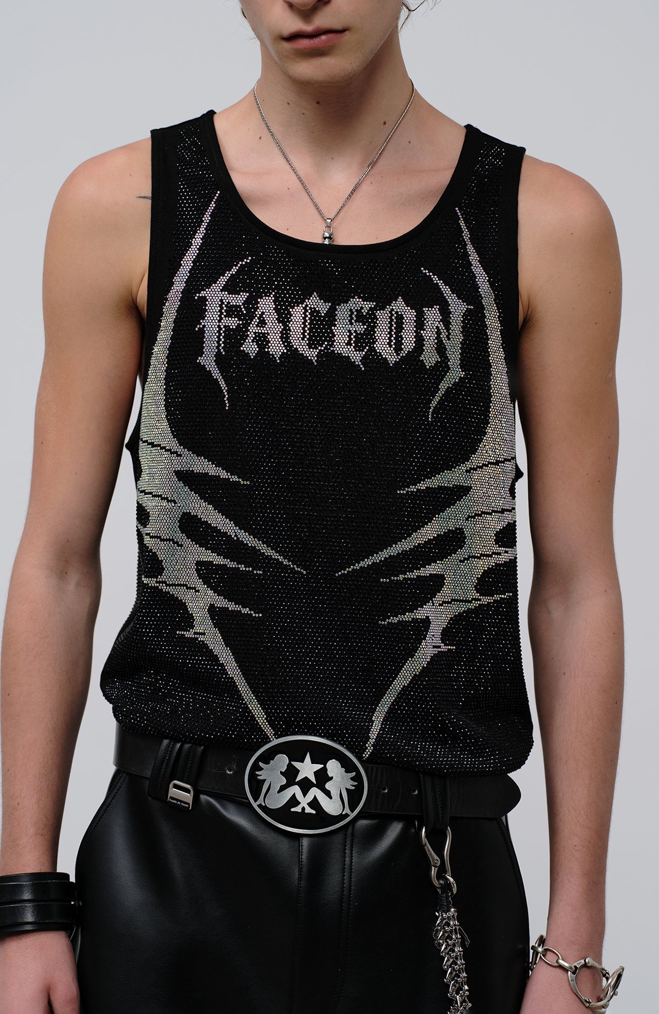 FACEONLAB Venom Diamond Punk Tank Black-Tank Top-M (Preorder)-Free Shipping Leatheretro