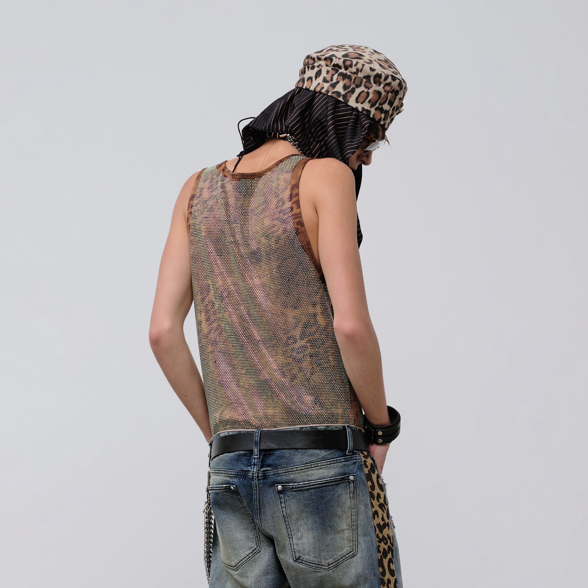 FACEONLAB Venom Diamond Punk Tank Leopard-Tank Top-M-Free Shipping Leatheretro