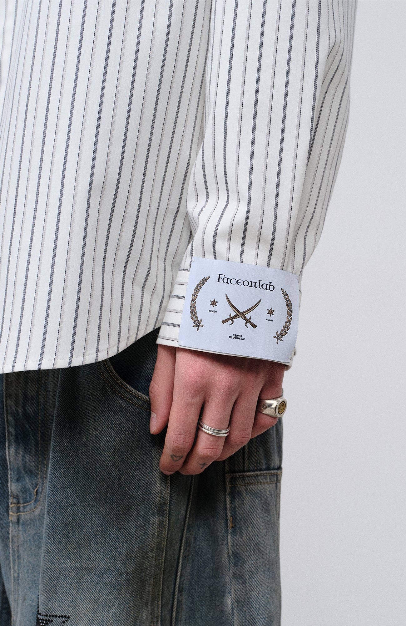 FACEONLAB Stripe Animal Graphic Relaxed Shirt White-Shirt-M-Free Shipping Leatheretro