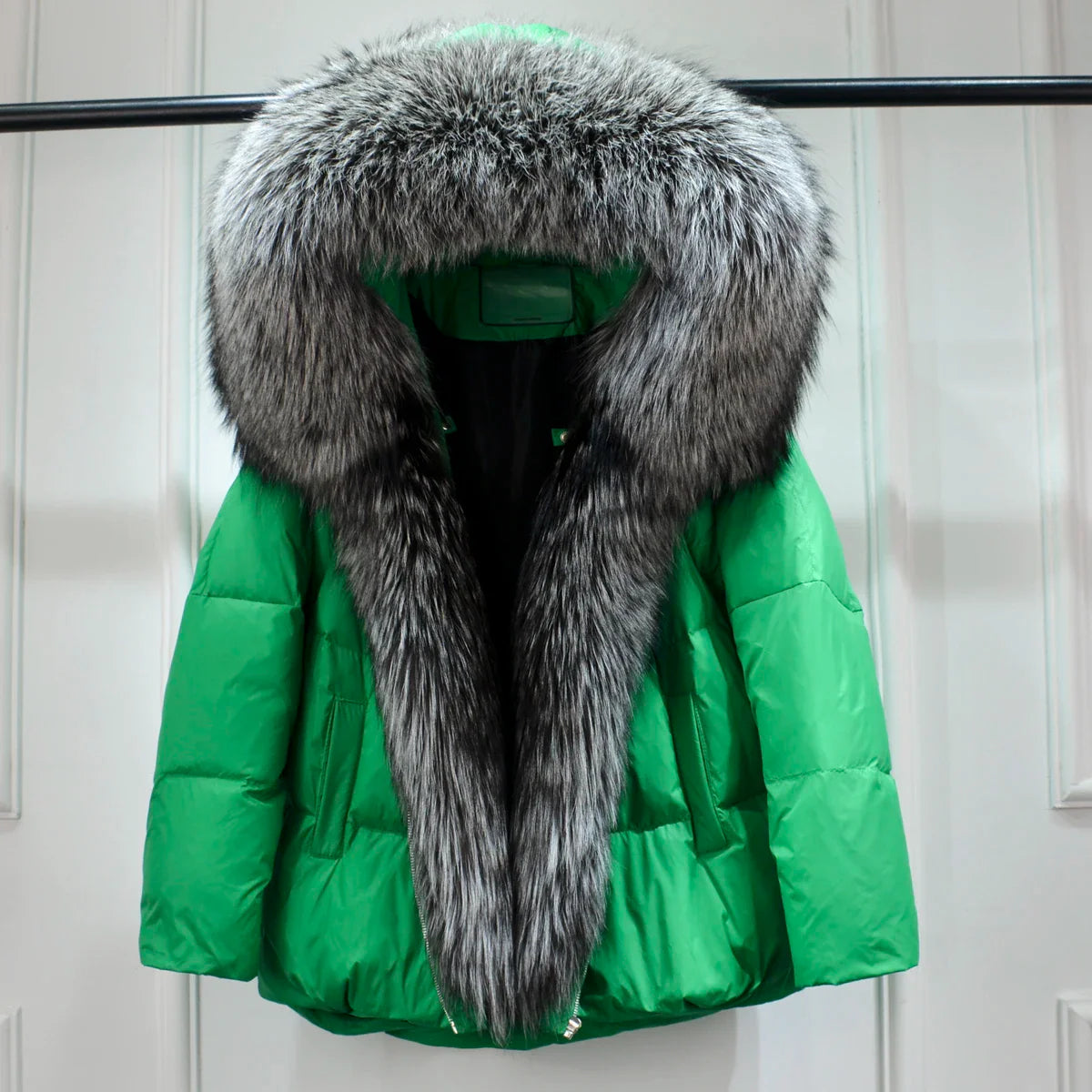 Winter Women Faux Fur Collar Thick Warm Women Hoodies Coat-Coats & Jackets-Green 1-S-Free Shipping Leatheretro