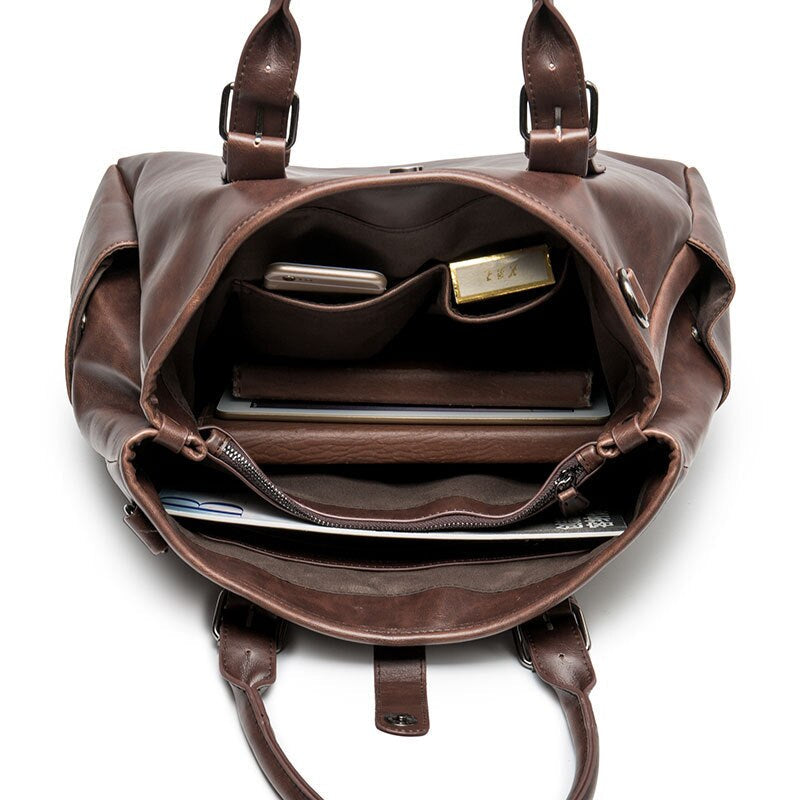 Large Capacity Retro Leather Briefcase-Briefcase-Free Shipping Leatheretro
