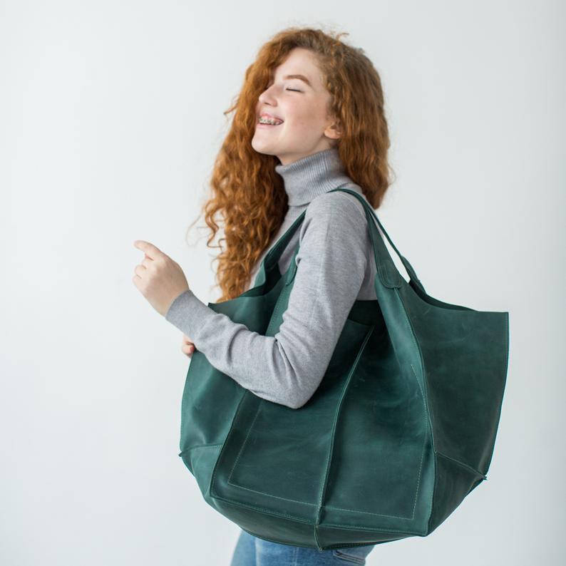 Large Capacity One Shoulder Portable Tote Bag-Tote Bag-Golden Brown-Free Shipping Leatheretro