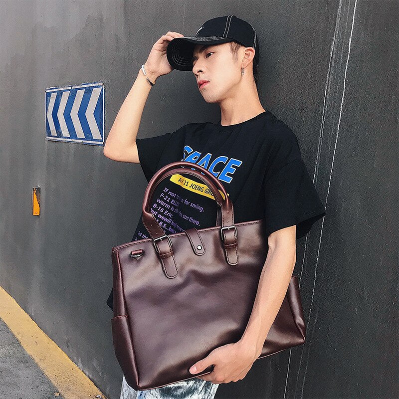 Large Capacity Retro Leather Briefcase-Briefcase-Free Shipping Leatheretro