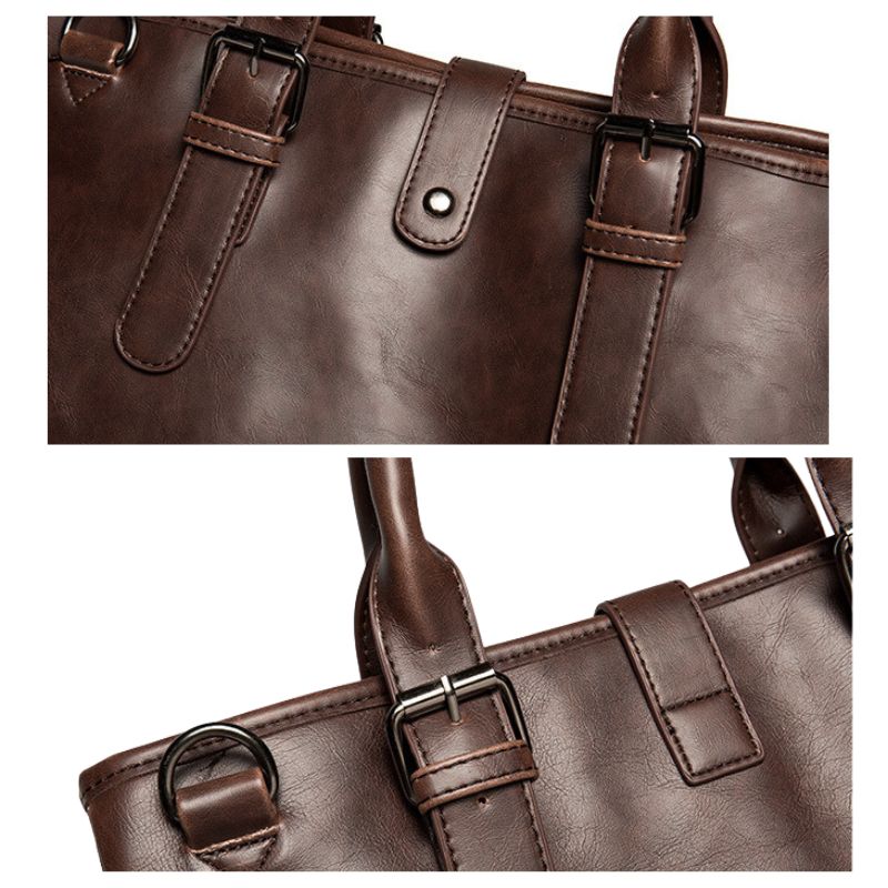 Large Capacity Retro Leather Briefcase-Briefcase-Free Shipping Leatheretro