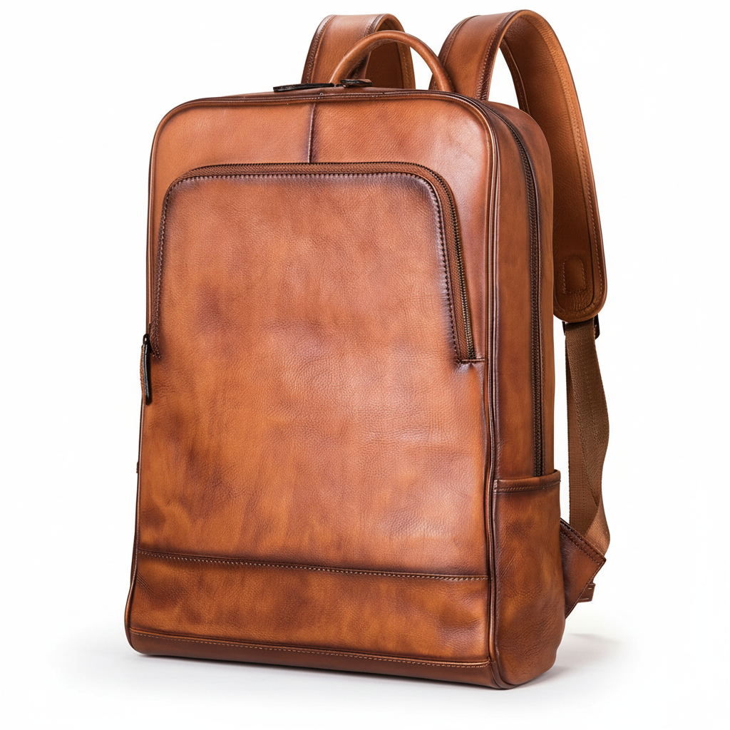 Large Capacity Waterproof Leather Laptop Backpack for Business & Travel-Backpacks-Brown-Free Shipping Leatheretro