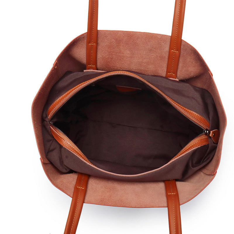 Large Capacity Women's Fashionable Real Leather Tote Bag-Tote Bag-Green-Free Shipping Leatheretro