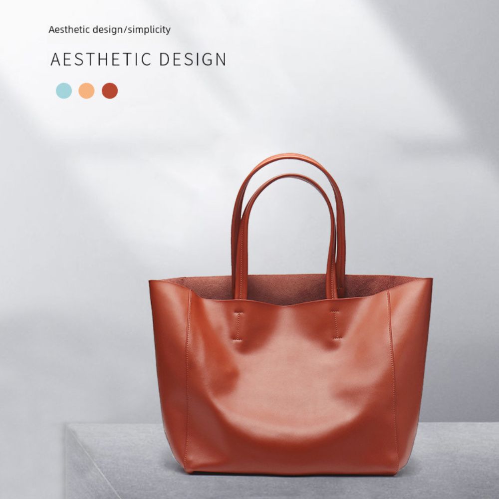 Large Capacity Women's Fashionable Real Leather Tote Bag-Tote Bag-Green-Free Shipping Leatheretro