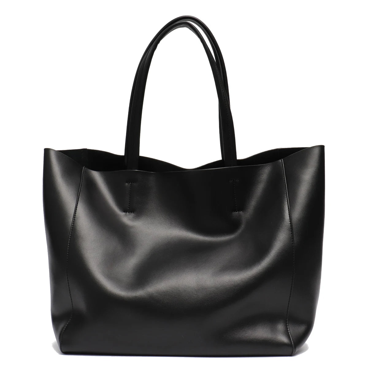 Large Capacity Women's Fashionable Real Leather Tote Bag-Tote Bag-Black-Free Shipping Leatheretro