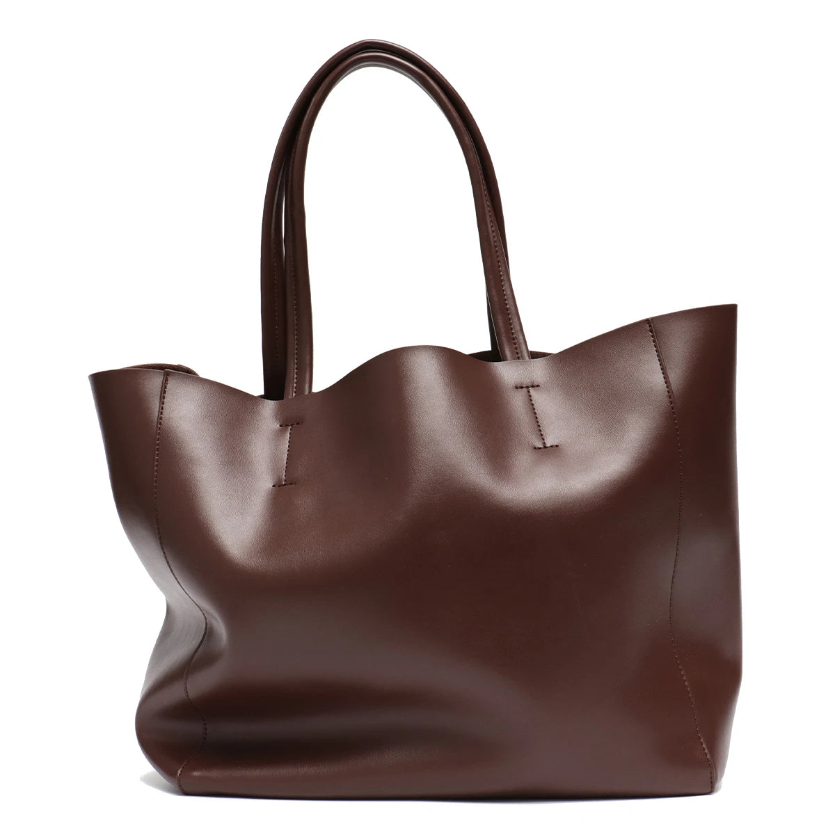Large Capacity Women's Fashionable Real Leather Tote Bag-Tote Bag-Coffee-Free Shipping Leatheretro