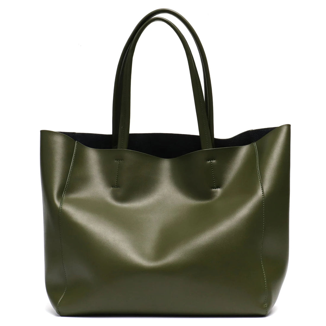 Large Capacity Women's Fashionable Real Leather Tote Bag-Tote Bag-Green-Free Shipping Leatheretro