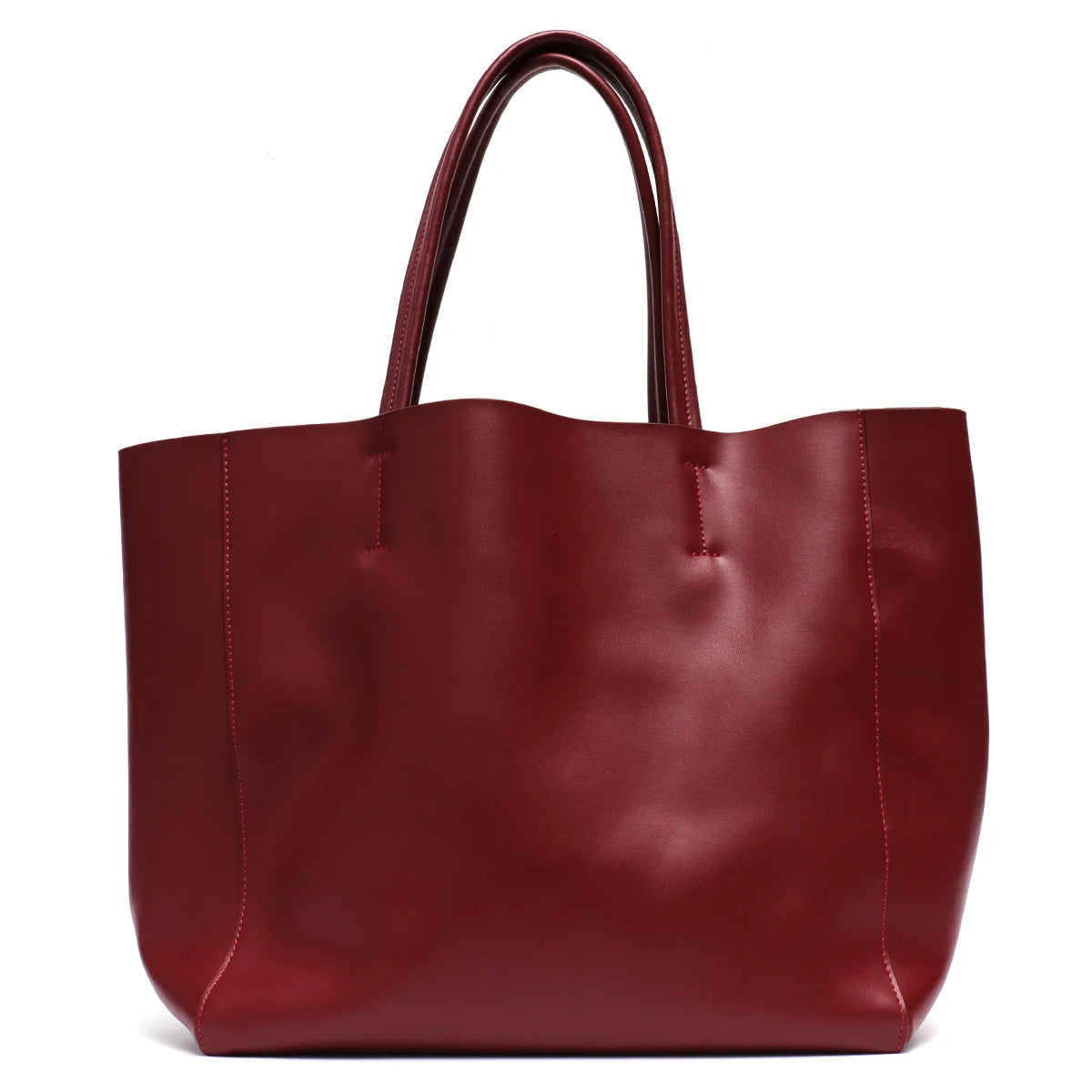 Large Capacity Women's Fashionable Real Leather Tote Bag-Tote Bag-Red-Free Shipping Leatheretro