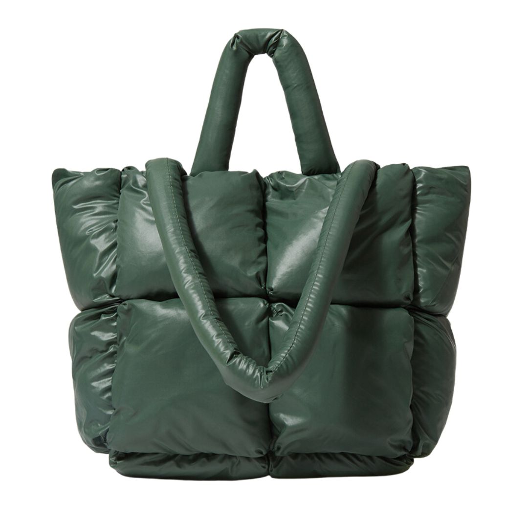 Luxury Nylon Large Tote Shoulder Handbag-Tote Bag-Large Nylon Bag-Green-Free Shipping Leatheretro