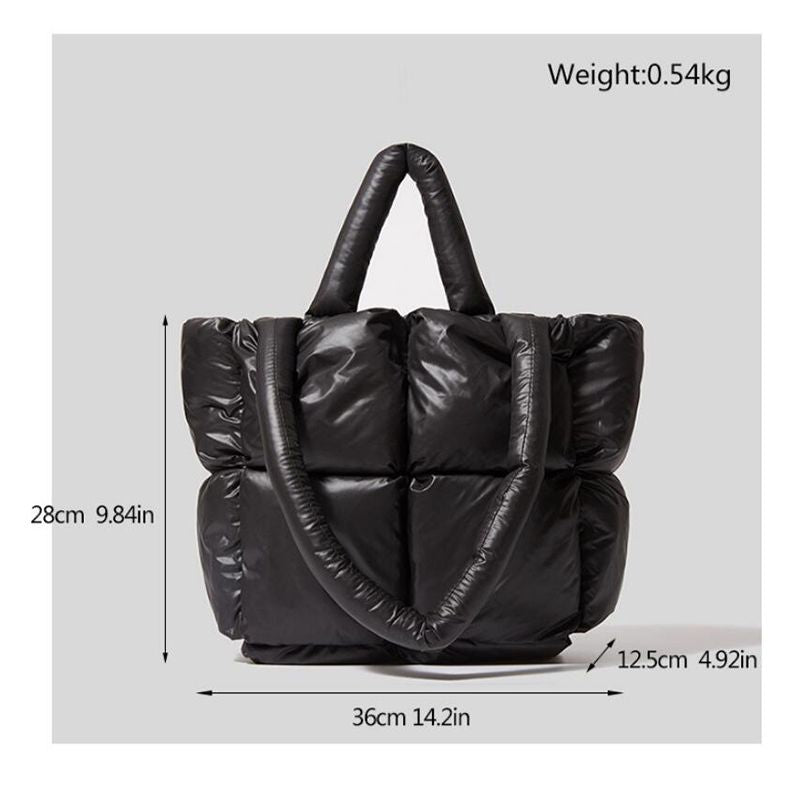 Luxury Nylon Large Tote Shoulder Handbag-Tote Bag-Large Nylon Bag-Gray-Free Shipping Leatheretro