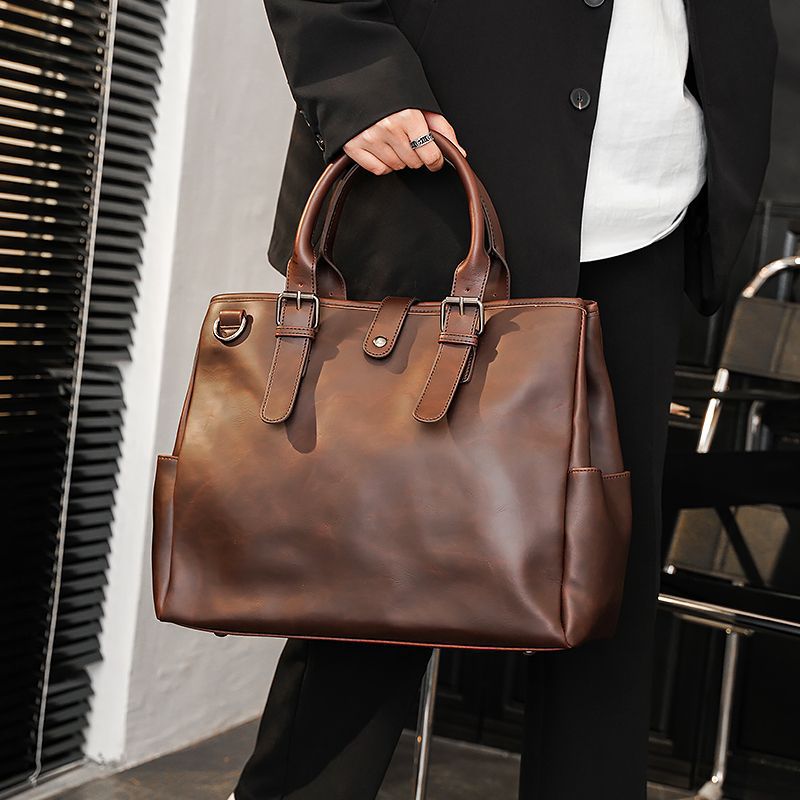 Large Capacity Retro Leather Briefcase-Briefcase-Free Shipping Leatheretro