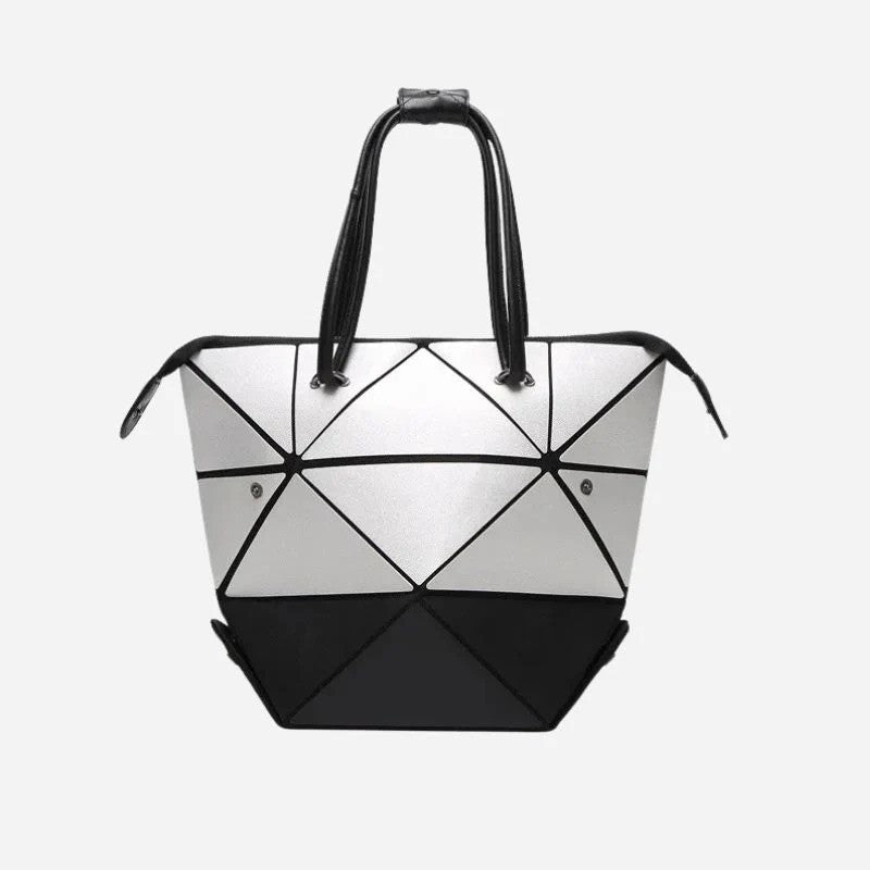 Laser Plain Folding Tote Bag Convertable Bag-Tote Bag-Dark Gray-Free Shipping Leatheretro