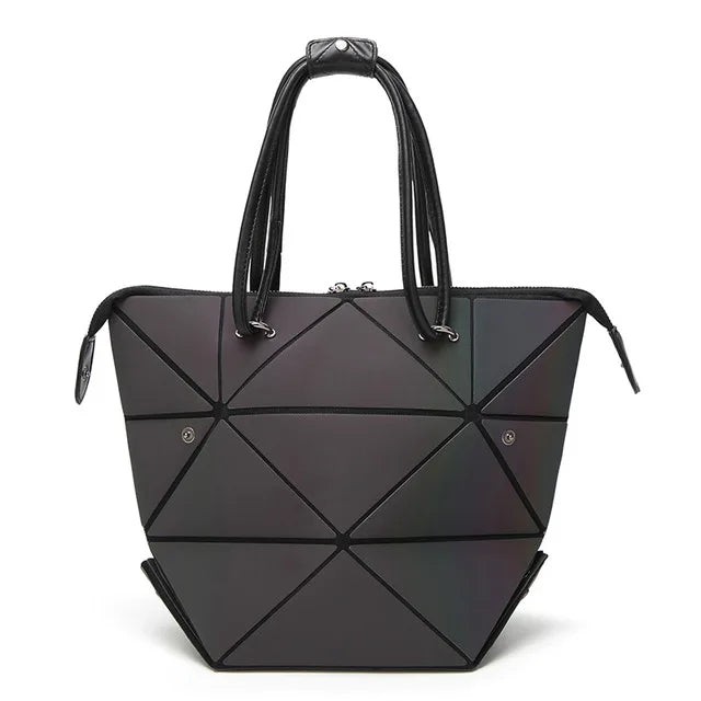 Laser Plain Folding Tote Bag Convertable Bag-Tote Bag-Luminous-Free Shipping Leatheretro