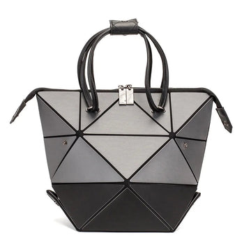 Laser Plain Folding Tote Bag Convertable Bag-Tote Bag-Dark Gray-Free Shipping Leatheretro