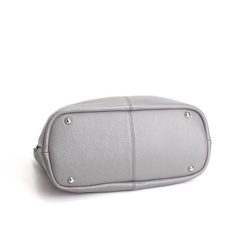 Genuine Leather Women Handbag-Handbags-Gray-Free Shipping Leatheretro
