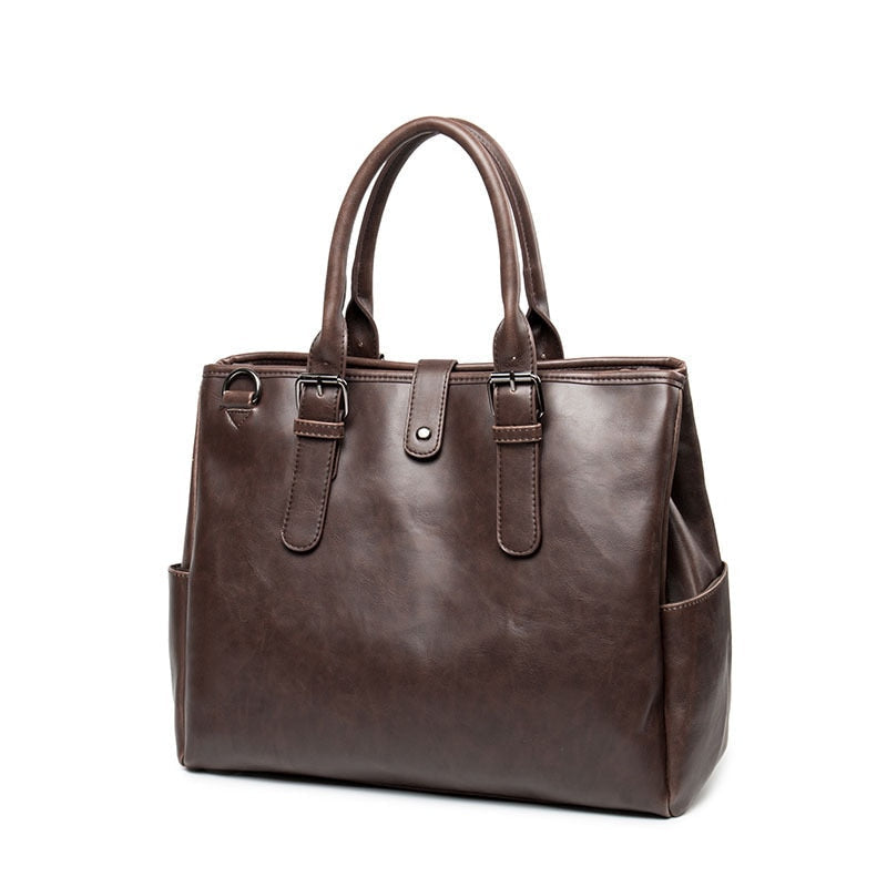 Large Capacity Retro Leather Briefcase-Briefcase-Free Shipping Leatheretro