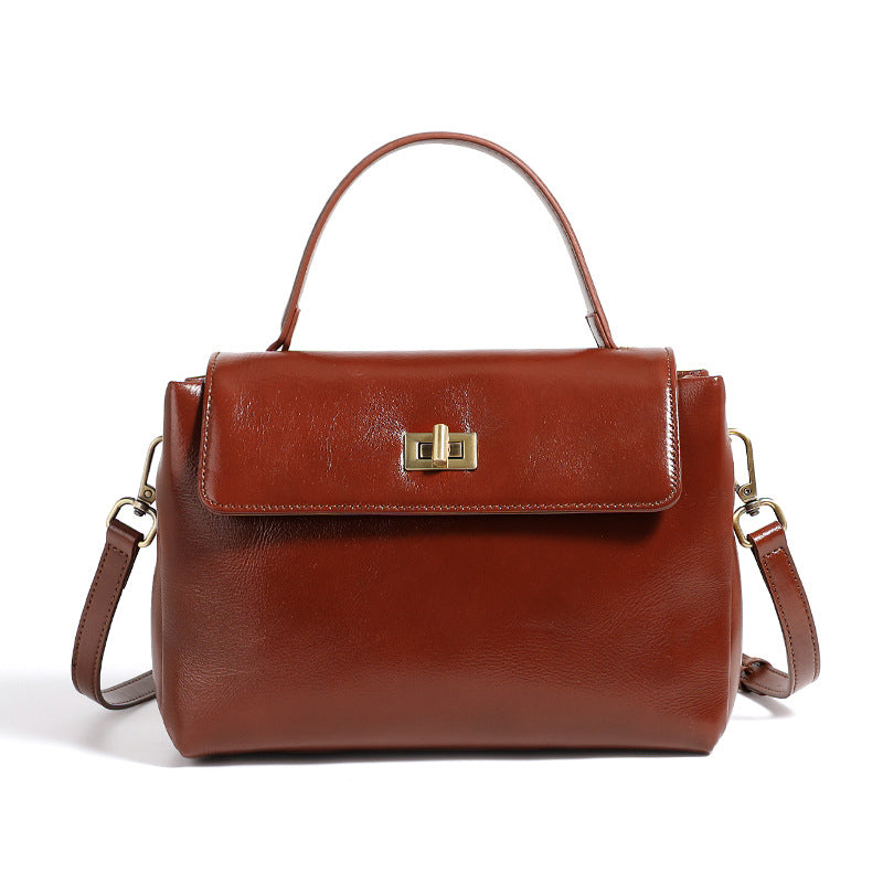 Leather Handbag Fashion Crossbody Bags-Handbags-Coffee-Free Shipping Leatheretro