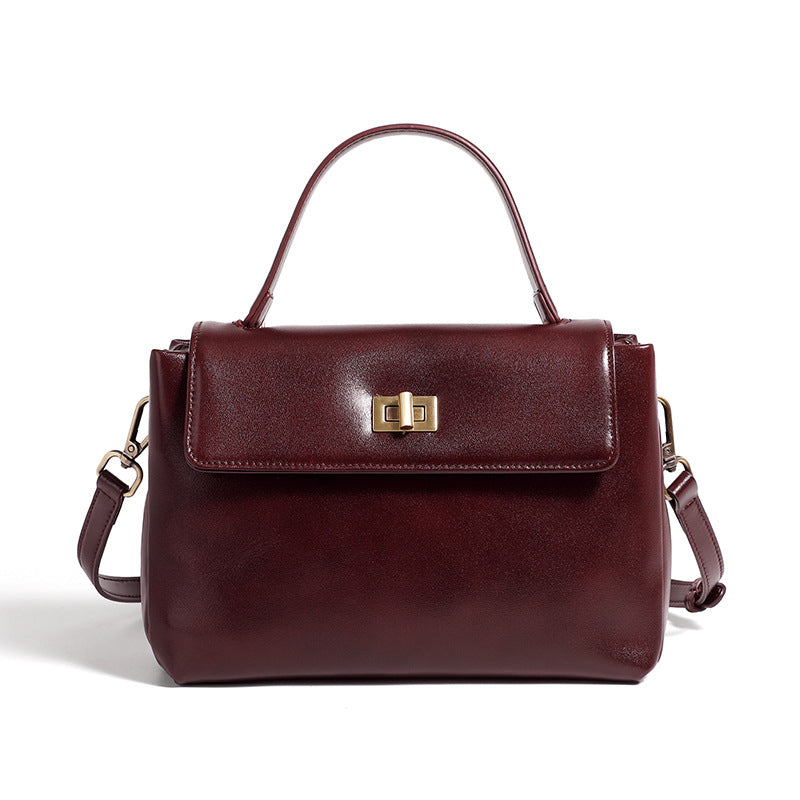 Leather Handbag Fashion Crossbody Bags-Handbags-Burgundy-Free Shipping Leatheretro