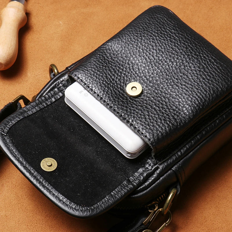 Lightweight Simple Crossbody Sling Bag-Handbags-Black-Free Shipping Leatheretro