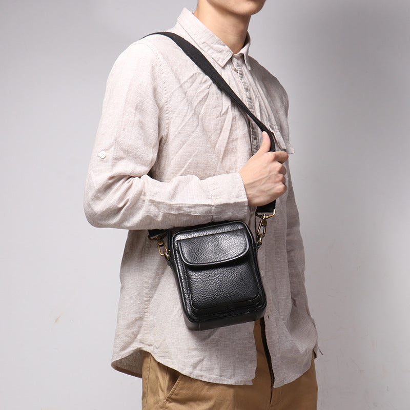 Lightweight Simple Crossbody Sling Bag-Handbags-Black-Free Shipping Leatheretro