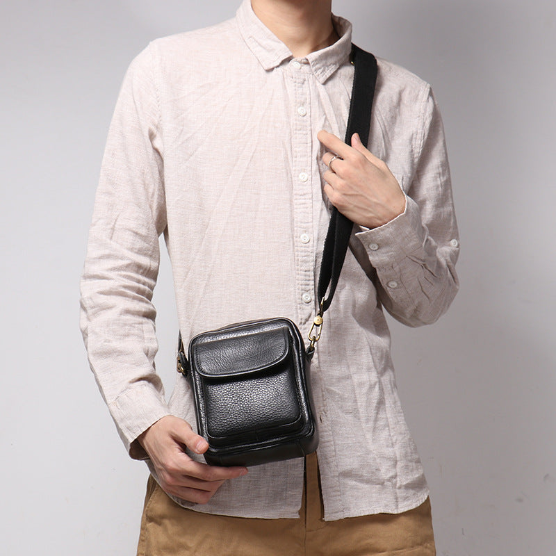 Lightweight Simple Crossbody Sling Bag-Handbags-Black-Free Shipping Leatheretro