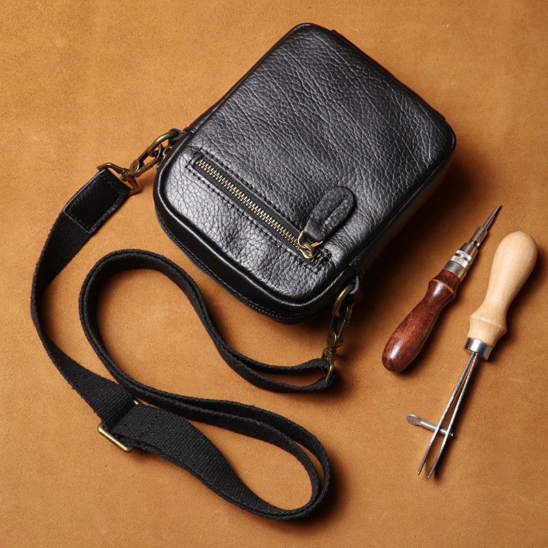 Lightweight Simple Crossbody Sling Bag-Handbags-Black-Free Shipping Leatheretro