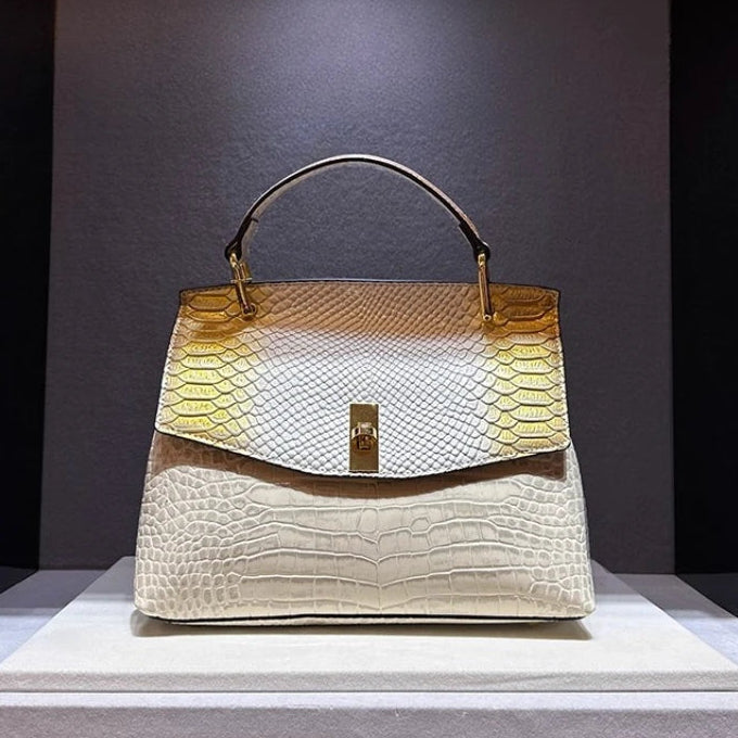 Luxury Crocodile Print Synthetic Leather Crossbody Bag for Women-Handbags-White-Free Shipping Leatheretro